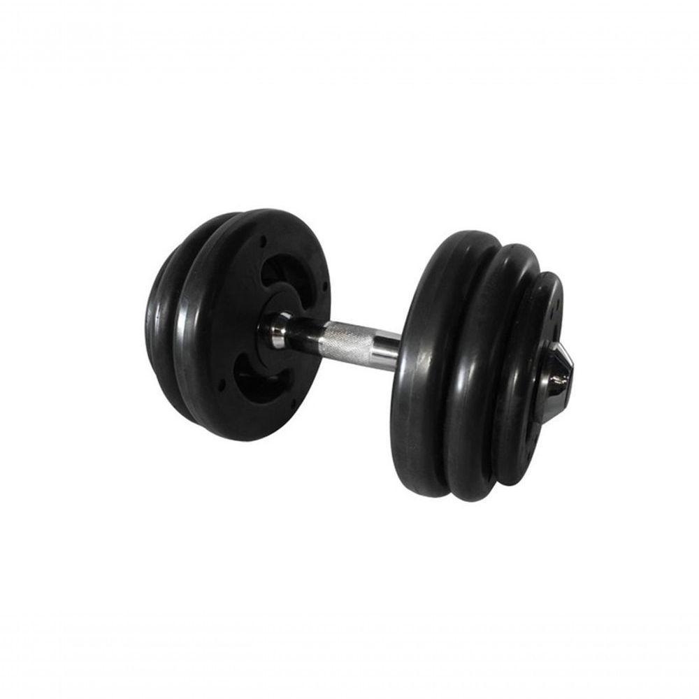 Dumbbell Injetado Com Pegada Cromada Academia Fitness 28Kg. - 1