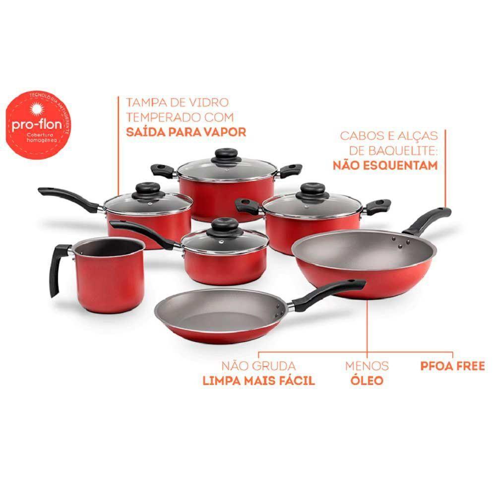 Conjunto De Panelas 7 Peças Ruby Brinox Vermelho - 2