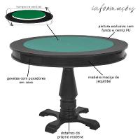 Mesa de Jogos Carteado Victoria Redonda Tampo Reversível Preto com 4 Cadeiras Vicenza Nude Gran Belo - 10