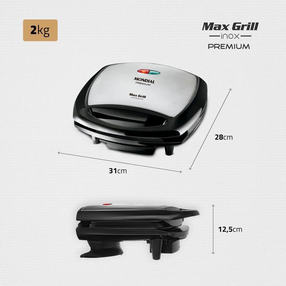 Max Grill Mondial G-07 Grill-220v-preto/inox - 5