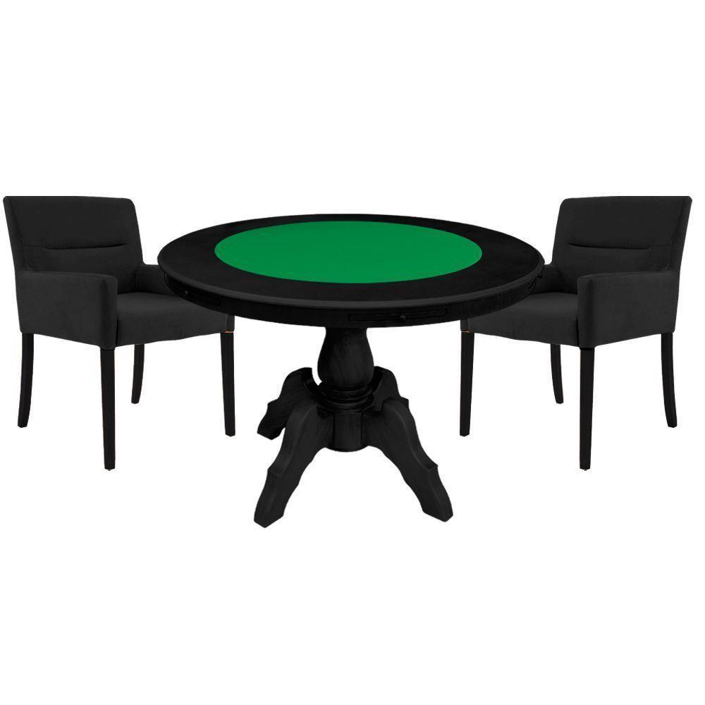 Mesa de Jogos Carteado Redonda com 2 Cadeiras - 1