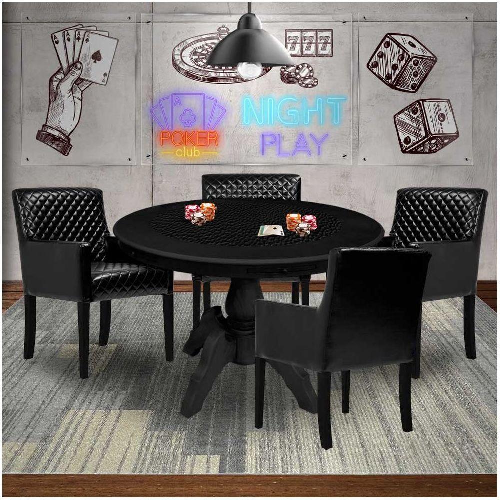 Mesa de Jogos Carteado Redonda com 4 Cadeiras - 9