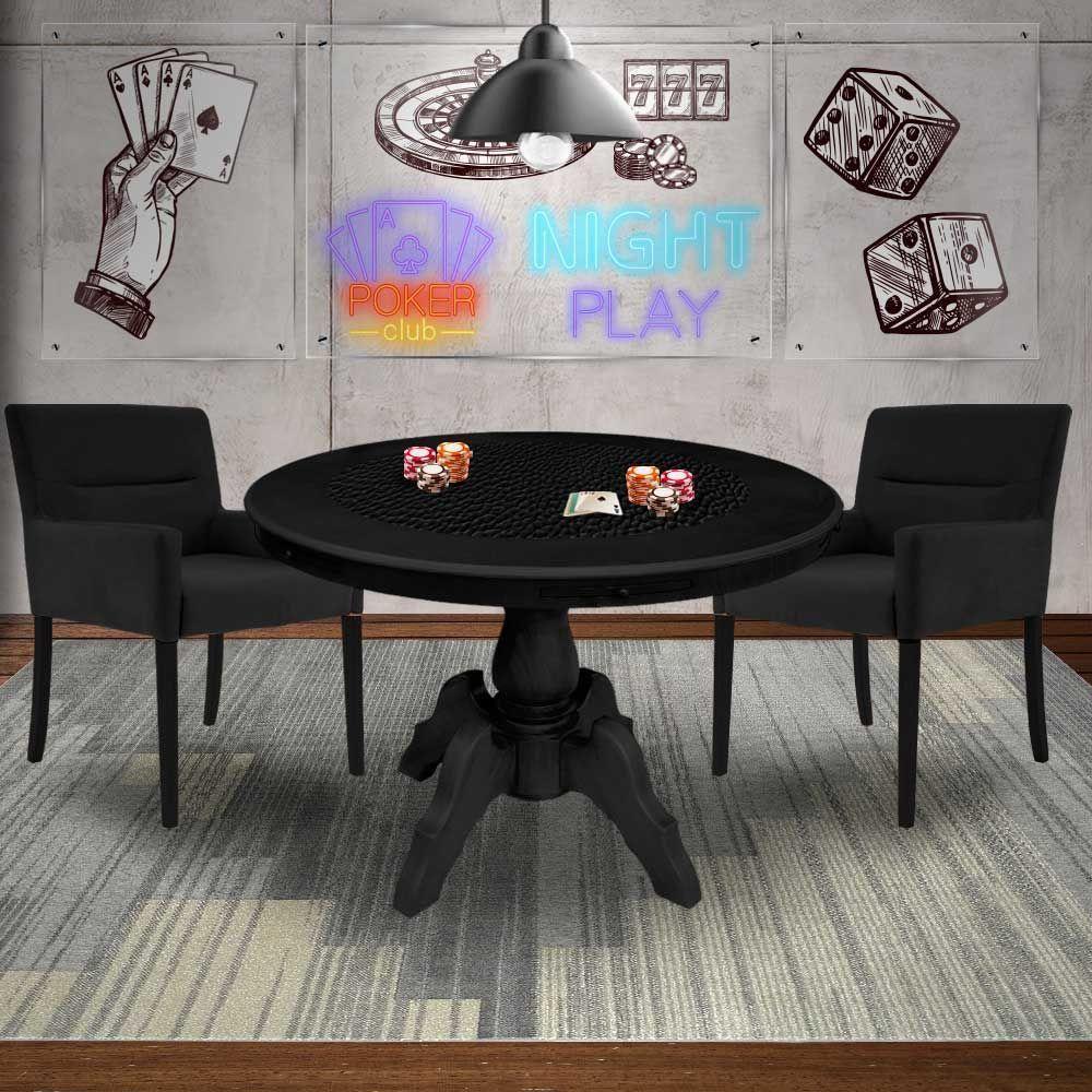 Mesa de Jogos Carteado Redonda com 2 Cadeiras - 7