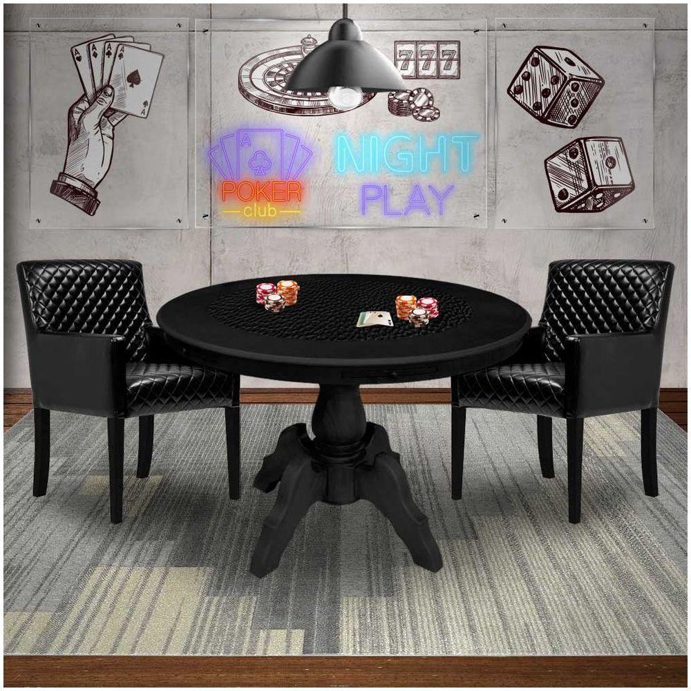 Mesa de Jogos Carteado Redonda com 2 Cadeiras - 10