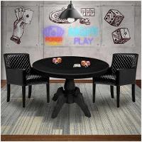 Mesa de Jogos Carteado Redonda com 2 Cadeiras - 10