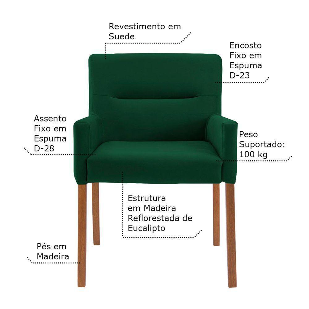 Mesa de Jogos Carteado Redonda Montreal Tampo Reversível Preto com 6 Cadeiras Vicenza Verde Gran Belo - 6