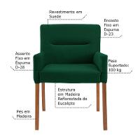 Mesa de Jogos Carteado Redonda Montreal Tampo Reversível Preto com 6 Cadeiras Vicenza Verde Gran Belo - 6