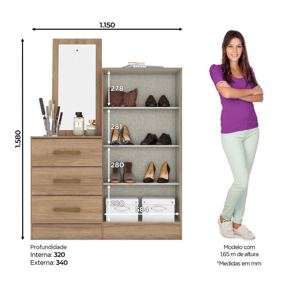Cômoda Multiuso 02 Portas 03 Gavetas B700 Briz Jequitibá Brilho - 3