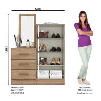 Cômoda Multiuso 02 Portas 03 Gavetas B700 Briz Jequitibá Brilho - 3