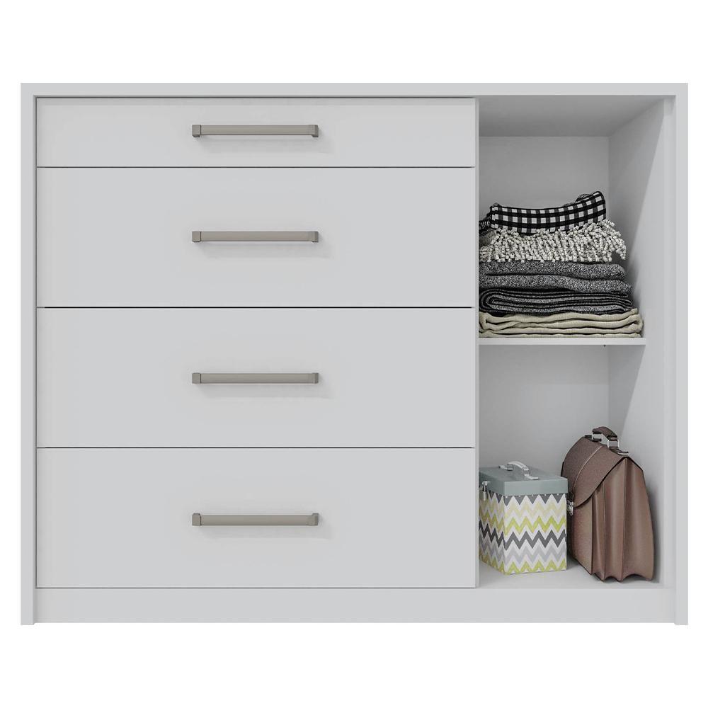 Cômoda Sapateira 1 Porta 4 Gavetas Branco Palacius Caemmun - 1