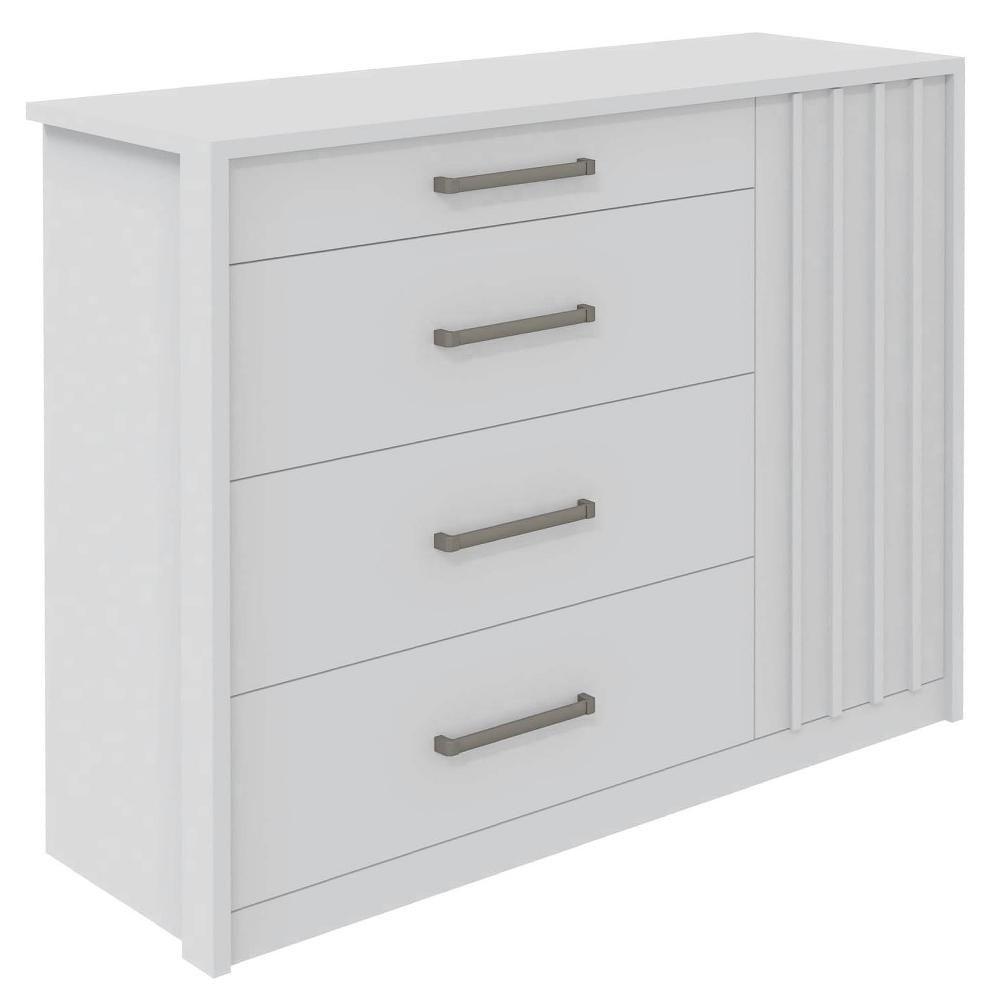 Cômoda Sapateira 1 Porta 4 Gavetas Branco Palacius Caemmun - 8