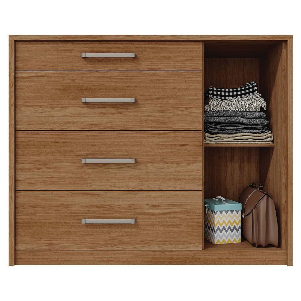 Cômoda Sapateira 1 Porta 4 Gavetas Marrom Palacius Caemmun - 1