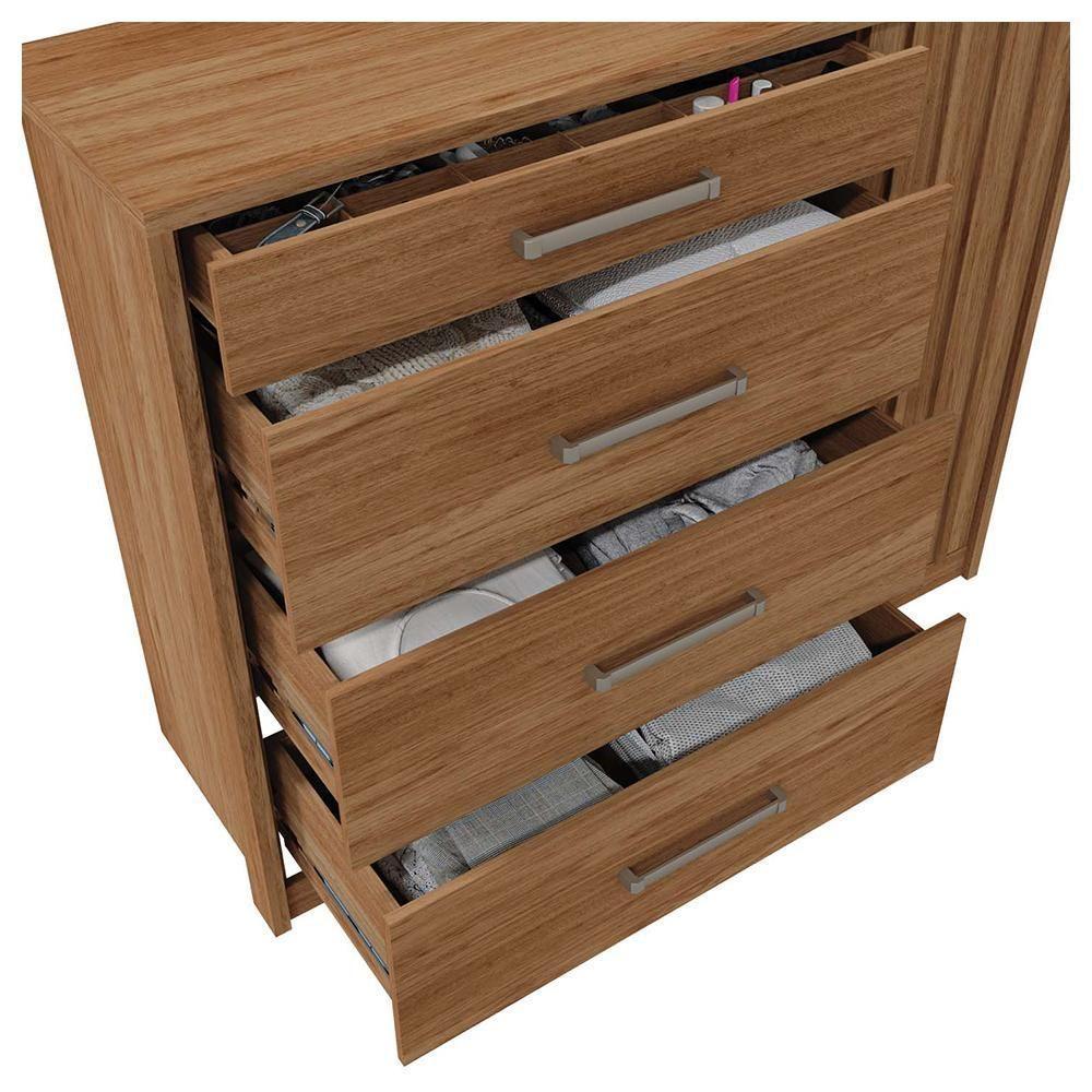 Cômoda Sapateira 1 Porta 4 Gavetas Marrom Palacius Caemmun - 7