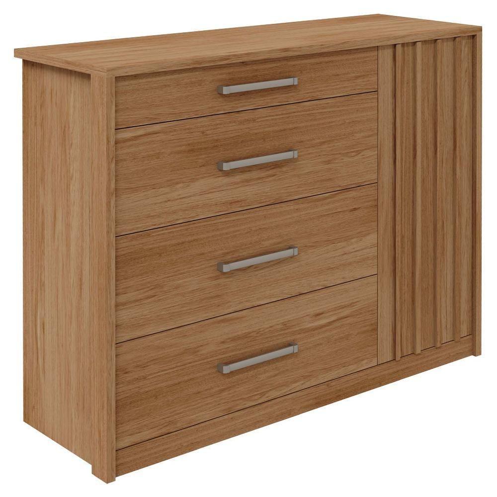 Cômoda Sapateira 1 Porta 4 Gavetas Marrom Palacius Caemmun - 8