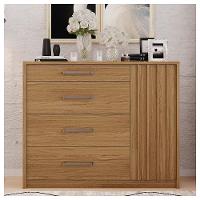 Cômoda Sapateira 1 Porta 4 Gavetas Marrom Palacius Caemmun - 5