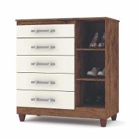 Cômoda Sapateira 5 Gavetas 1 Porta Imbuia Rustico Champanhe - 3