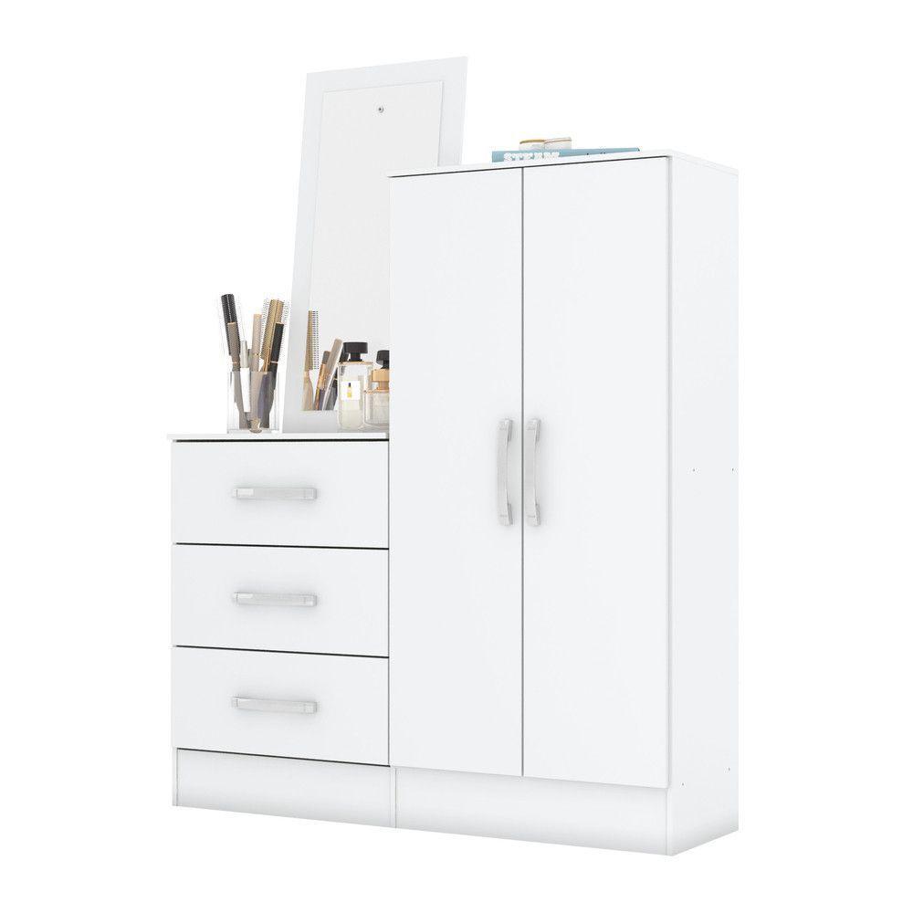 Cômoda Multiuso Chris 2 Portas 3 Gavetas Casa 812 Branco - 2