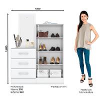 Cômoda Multiuso Chris 2 Portas 3 Gavetas Casa 812 Branco - 4