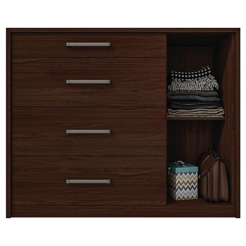 Cômoda Sapateira 1 Porta 4 Gavetas Marrom Palacius Caemmun - 1