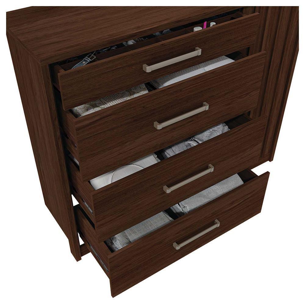 Cômoda Sapateira 1 Porta 4 Gavetas Marrom Palacius Caemmun - 7