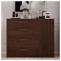 Cômoda Sapateira 1 Porta 4 Gavetas Marrom Palacius Caemmun - 5