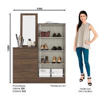 Cômoda Multiuso Chris 2 Portas 3 Gavetas Casa 812 Castanho Hp - 4