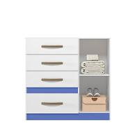 Cômoda 4 Gavetas E 1 Porta Vênus Branco Rosa Azul Lilás - 5