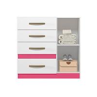 Cômoda 4 Gavetas E 1 Porta Vênus Branco Rosa Azul Lilás - 8