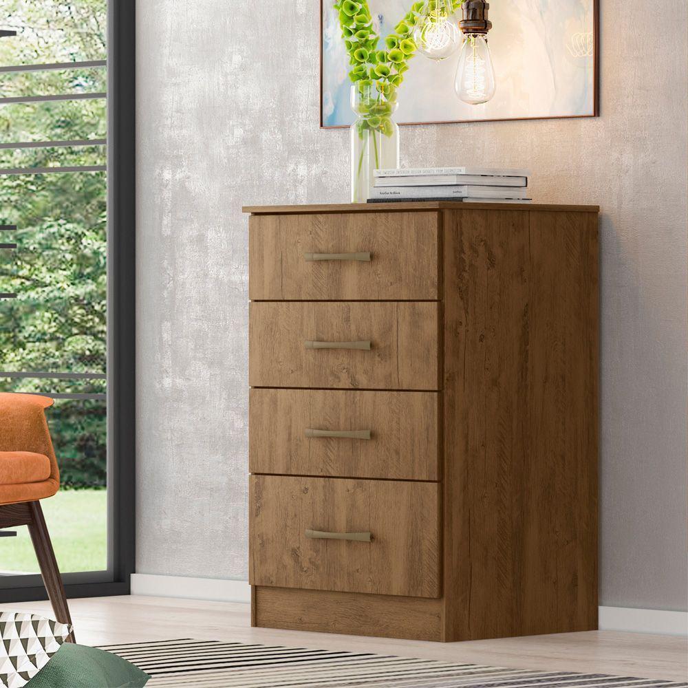 Cômoda 4 Gavetas Ms913 Castanho Wood 913331 Moval - 2