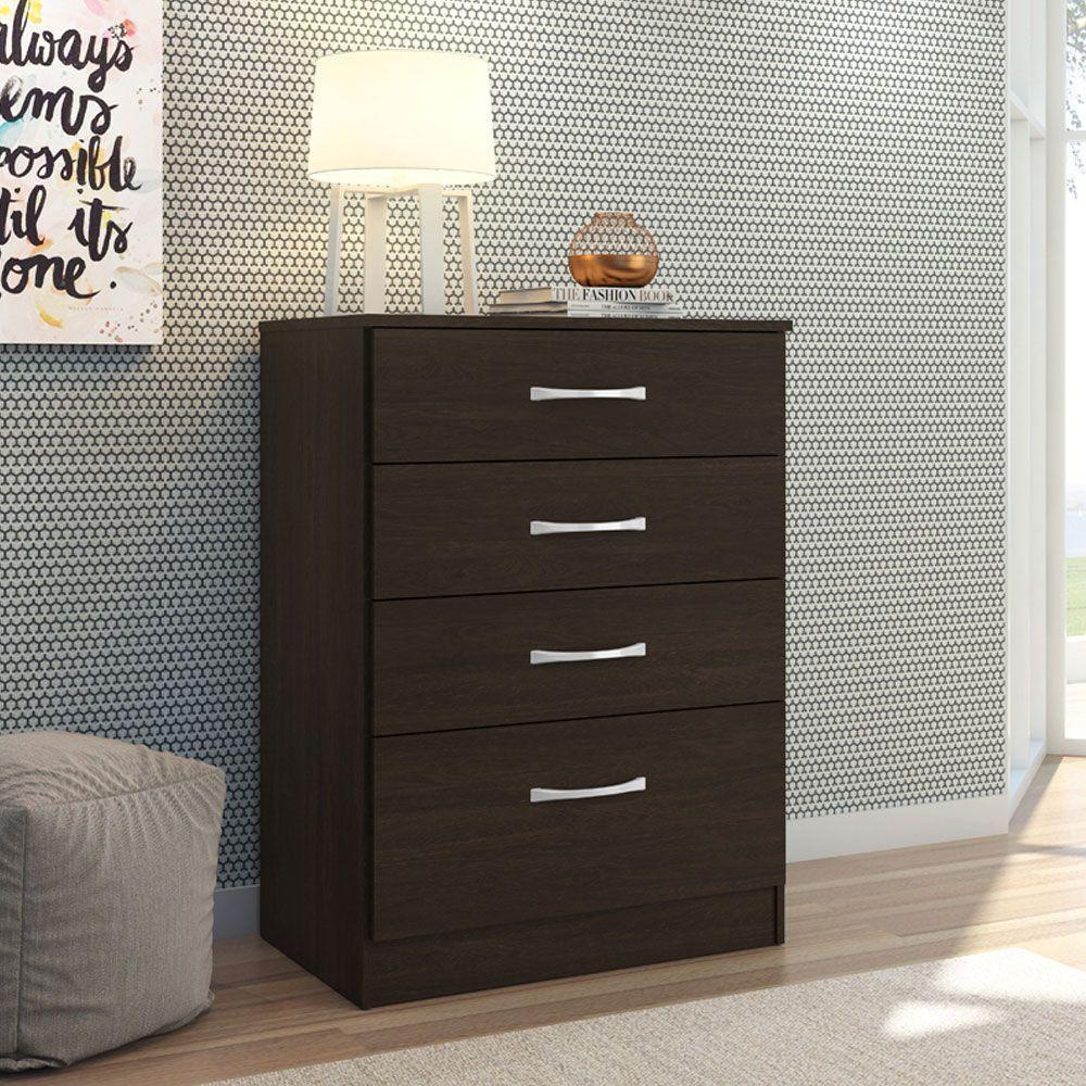 Cômoda 4 Gavetas Astral ébano Touch 4460 Demóbile - 3