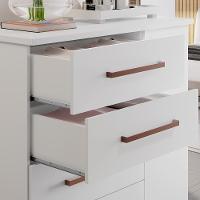 Cômoda 1 Porta E 4 Gavetas Nt5185 Branco/rosa Flex Notável Móveis Branco/rosa - 5