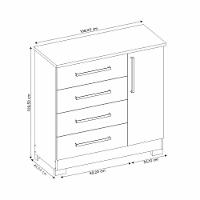 Cômoda 1 Porta E 4 Gavetas Nt5185 Branco/rosa Flex Notável Móveis Branco/rosa - 8