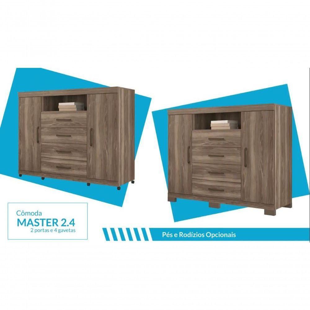 Cômoda De Madeira 4 Gavetas Santos Andirá Branco Branco - 2