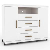 Cômoda De Madeira 4 Gavetas Santos Andirá Branco Branco - 8