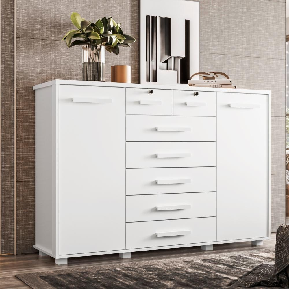 Comoda Manchester Branco Fosco Liso - 1