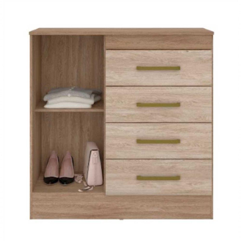 Cômoda 4 Gavetas Montevidéu Nogal Vanilla Touch 4290 - 3