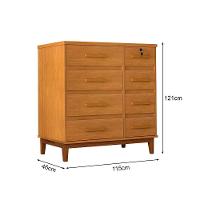 Cômoda Para Quarto 8 Gavetas Detroit Nature - Cor: Marrom - 2