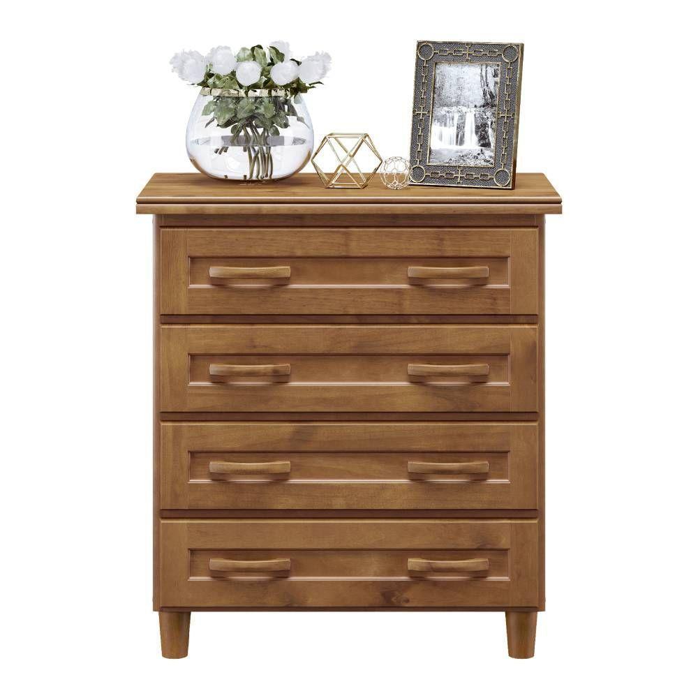 Cômoda Para Quarto 4 Gavetas Em Madeira Imbuia - Cavazotto - 1