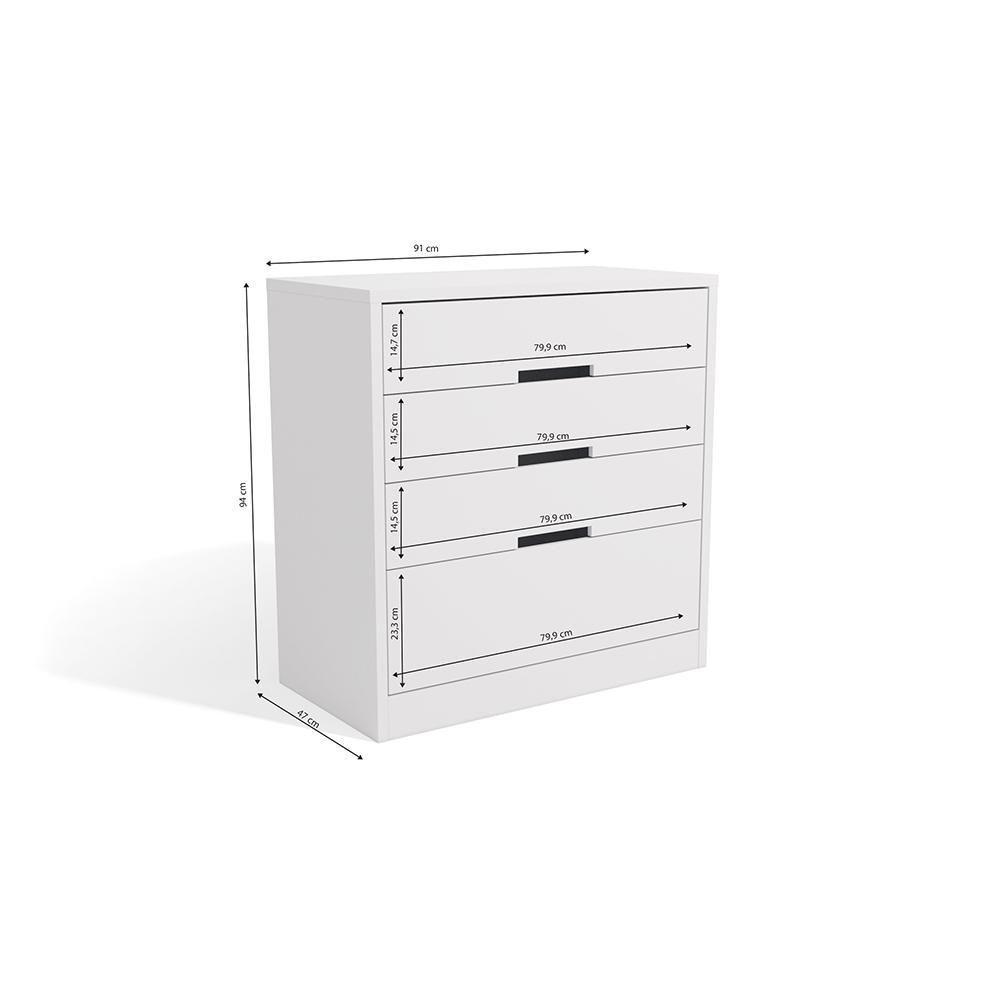 Cômoda Kappesberg 4 Gavetas Branco S824 - 2