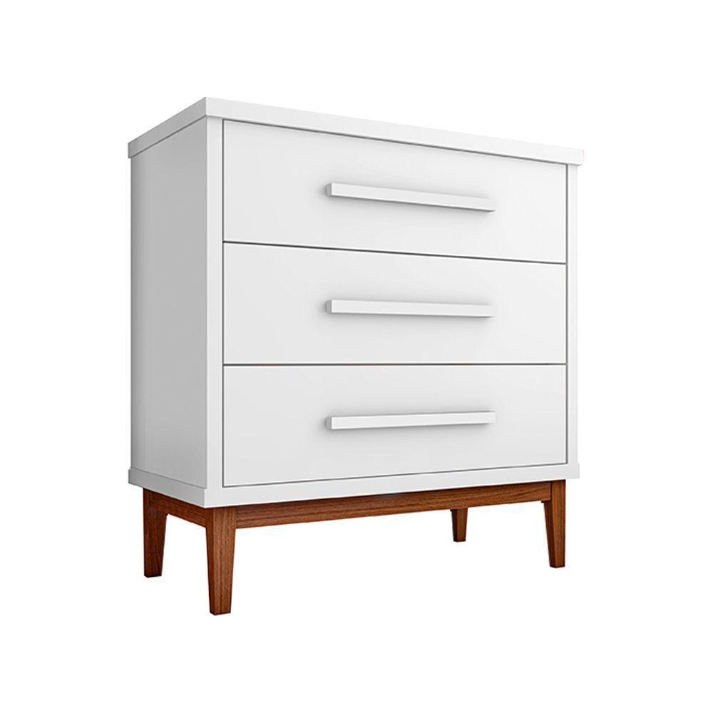 Cômoda Para Quarto 3 Gavetas Charlotte Branco - Cor: Branco - 3