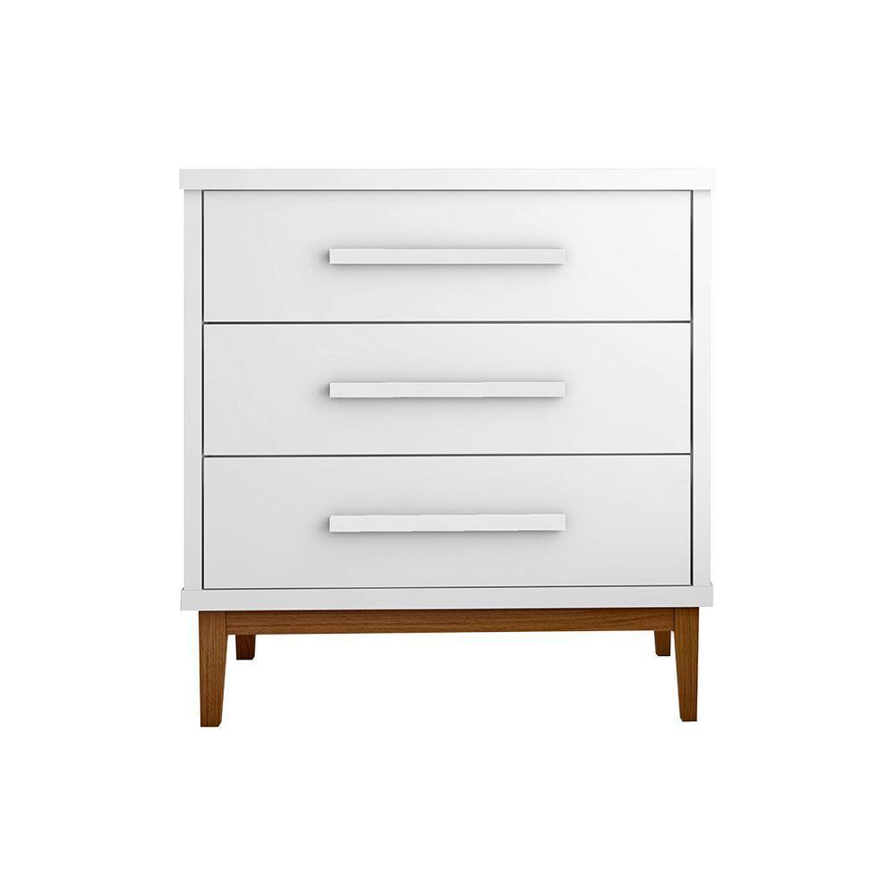 Cômoda Para Quarto 3 Gavetas Charlotte Branco - Cor: Branco - 4