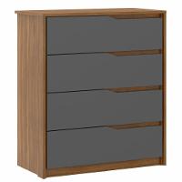 Cômoda 4 Gavetas átria Amêndola Touch Grafito D4010 Demartêz - 1