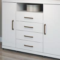 Cômoda Com Rodízios 2 Portas 4 Gavetas Master Branco - 5