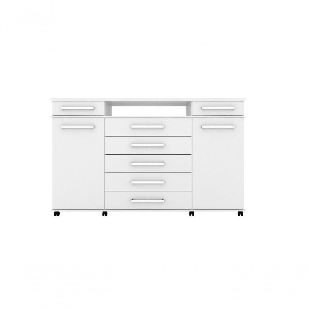 Cômoda Para Quarto 2 Portas 7 Gavetas London D02 Branco - 2