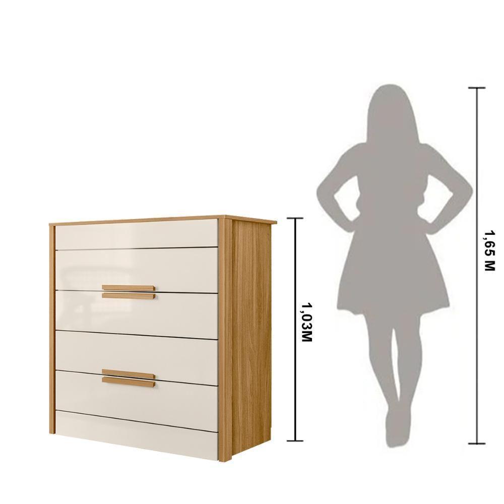 Cômoda Com 4 Gavetas Freijo / Off White Dhara - Moval - 4