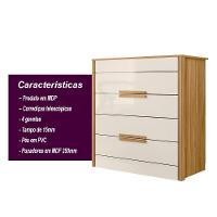 Cômoda Com 4 Gavetas Freijo / Off White Dhara - Moval - 3