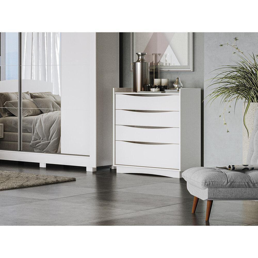 Cômoda Com 4 Gavetas Multimóveis Cr35152 Branco Branco - 3