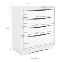 Cômoda Com 4 Gavetas Multimóveis Cr35152 Branco Branco - 4