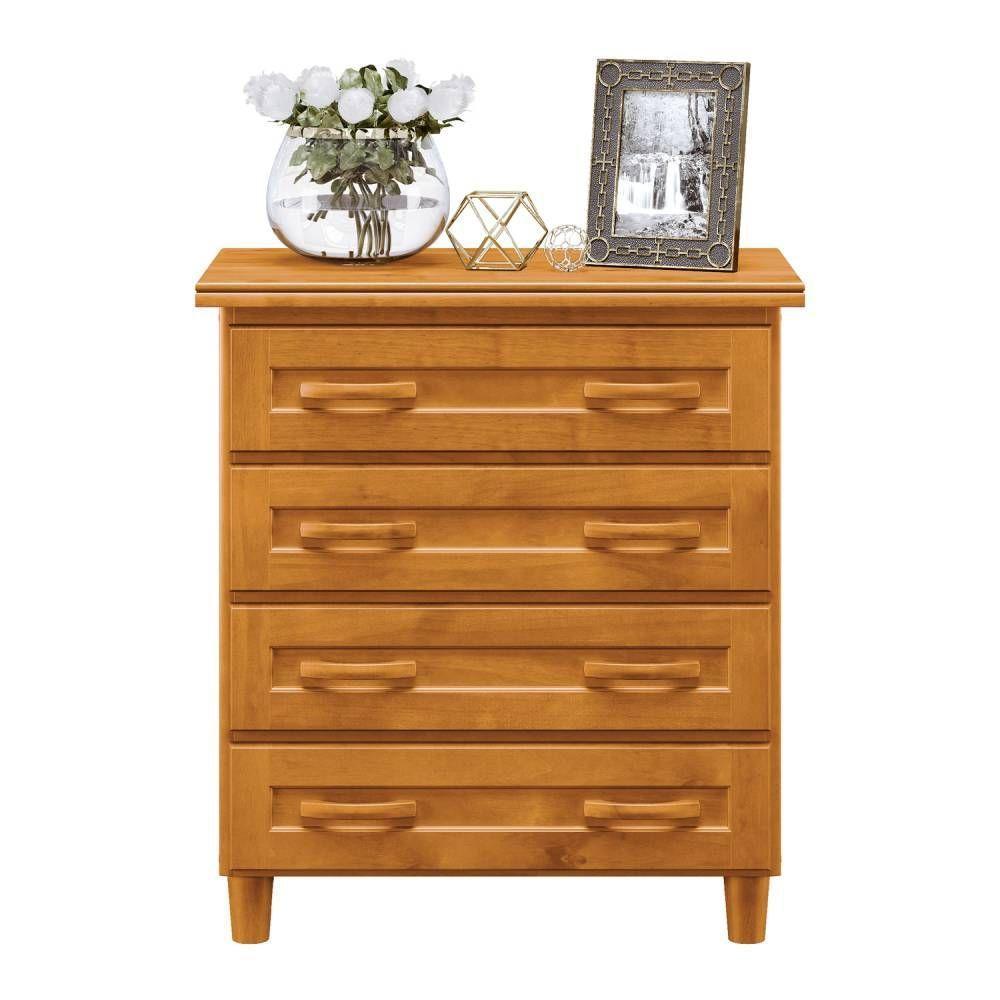 Cômoda Para Quarto 4 Gavetas Em Madeira Mel - Cavazotto - 1