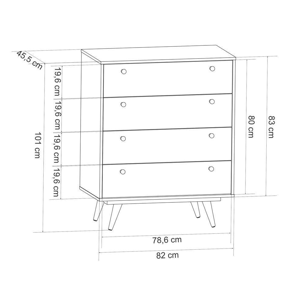 Cômoda Retrô 35 Conhaque / Off White - Olivar Móveis - Cor: Marrom - 2
